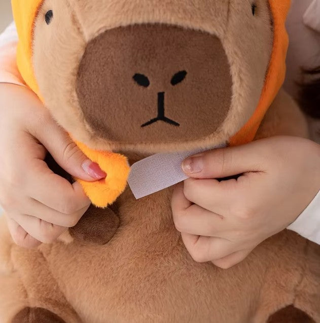 Cute Capybara With Animal/Fruit Hat Plush Toys 30/40cm - 2 Styles