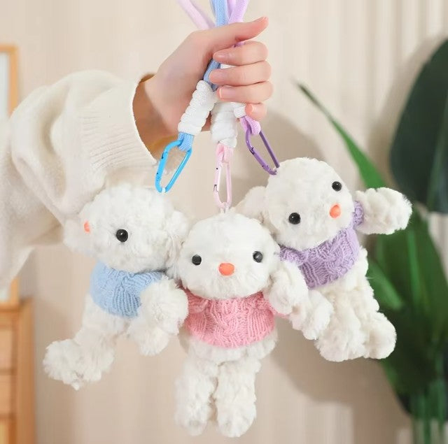 Cute White Bunny With Dress Plush Keychains 20cm - 9 Styles