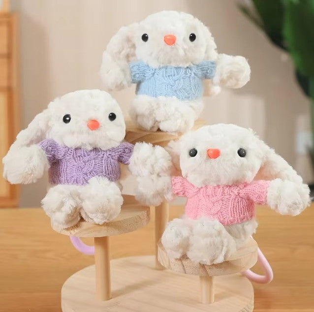 Cute White Bunny With Dress Plush Keychains 20cm - 9 Styles