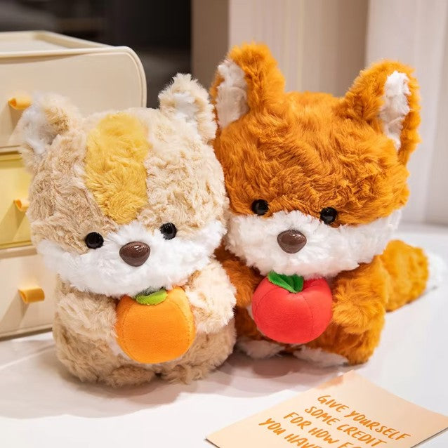 Cute Fox/Squirrel Holding Fruit Plush Toy 24cm