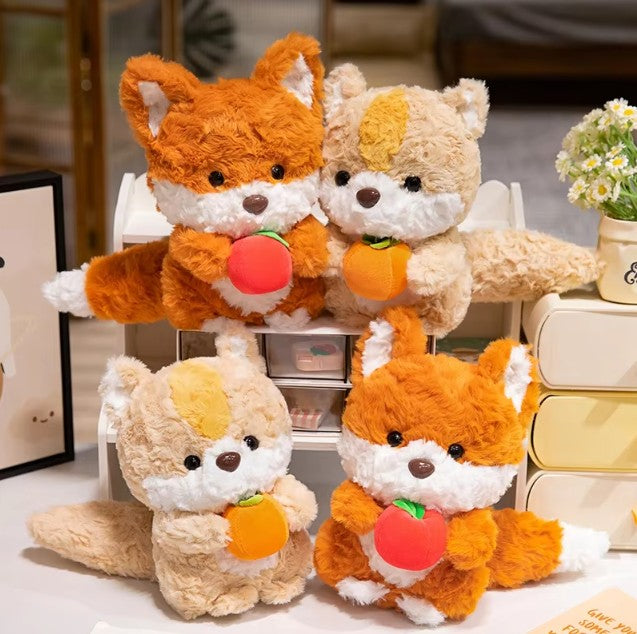 Cute Fox/Squirrel Holding Fruit Plush Toy 24cm