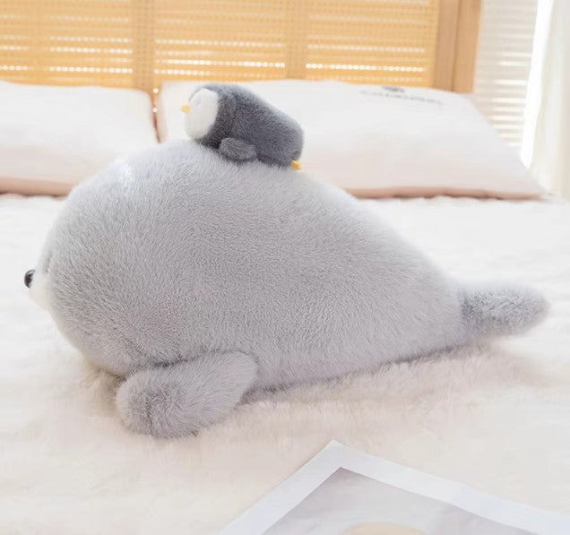 Cute Grey Seal With Penguin Plush Toys 50cm