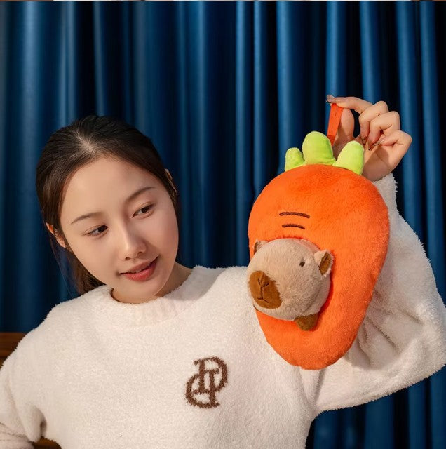 Cute Capybara With Avocado/Banana/Carrot/Strawberry/Baguette Plush Toys 25cm