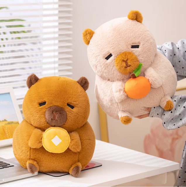Cute Chubby Capybara Plush Toys 30cm - Brown/Pink/Khaki