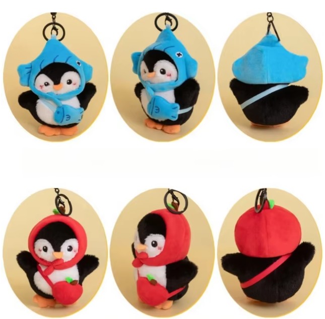 Cute Penguin With Deco Plush Keychains 13cm - 4 Styles