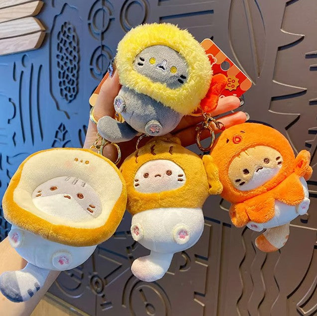 Cute Cat Plush Keychains 10cm - 4 Styles