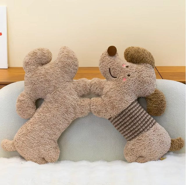Cute Dog Plush Pillows 60cm - Black/Brown