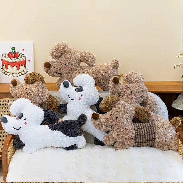 Cute Dog Plush Pillows 60cm - Black/Brown