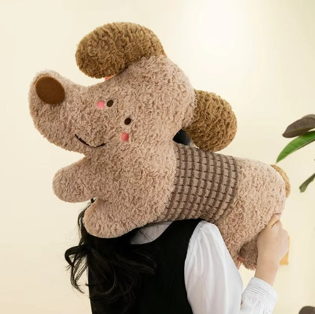 Cute Dog Plush Pillows 60cm - Black/Brown