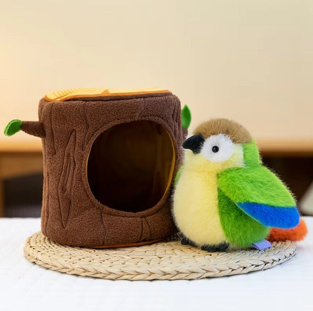 Cute Bird With/Without Leaf/Stump Plush Toys 20cm Or Plush Keychains 12cm
