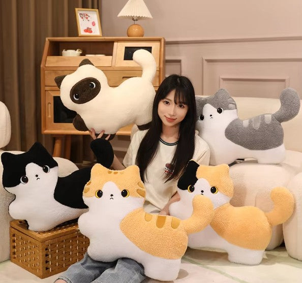 Cute Cat Plush Pillows 52x40cm - 5 Styles