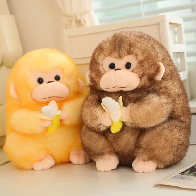 Cute Monkey With Banana Plush Toys 23/30/40cm - Yellow/Brown