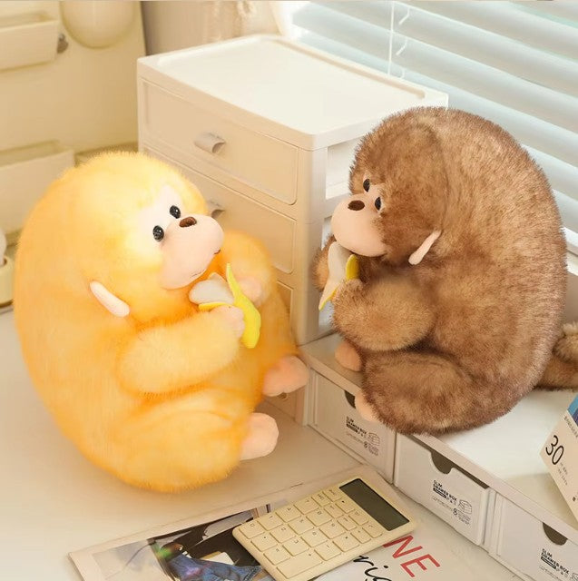 Cute Monkey With Banana Plush Toys 23/30/40cm - Yellow/Brown
