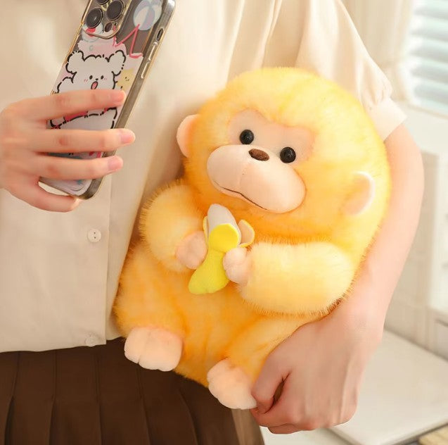 Cute Monkey With Banana Plush Toys 23/30/40cm - Yellow/Brown