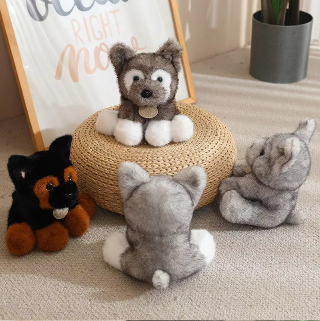 Cute Dog(Husky/German Shepherd) Plush Toys 22cm - 4 Styles