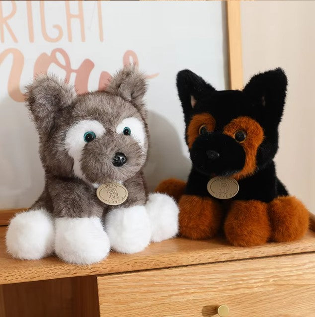 Cute Dog(Husky/German Shepherd) Plush Toys 22cm - 4 Styles