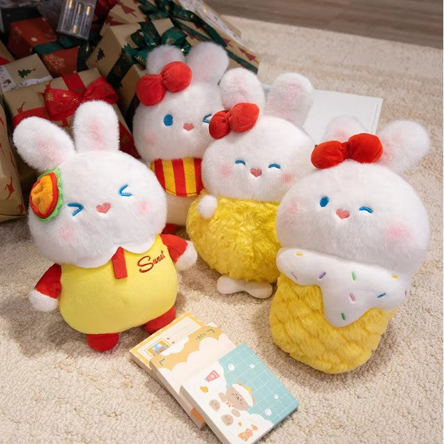Cute White Rabbit Plush Toys 25/40/60cm or Plush Keychains 12cm