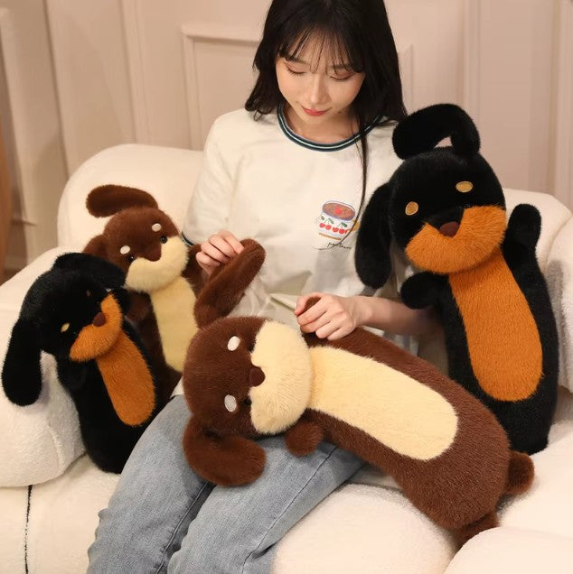 Cute Dog(Dachshund) Plush Pillows Toys 35/50/75cm - Black/Brown
