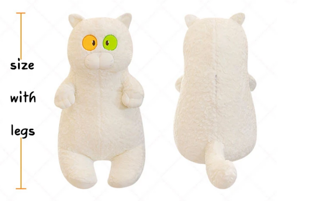 Cute Cate Plush Pillow Toys 45cm - Black/White/Yellow