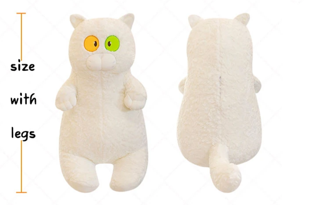 Cute Cate Plush Pillow Toys 45cm - Black/White/Yellow