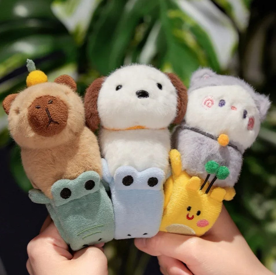 Cute Animal (Dog/Capybara/Cat) Plush Slap Band - 1pc/3pcs