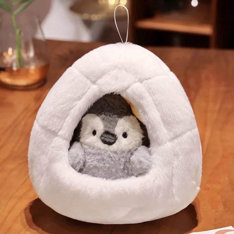 Cute Penguin/Narwhal Plush Toys With Igloo 30cm - 7 Styles