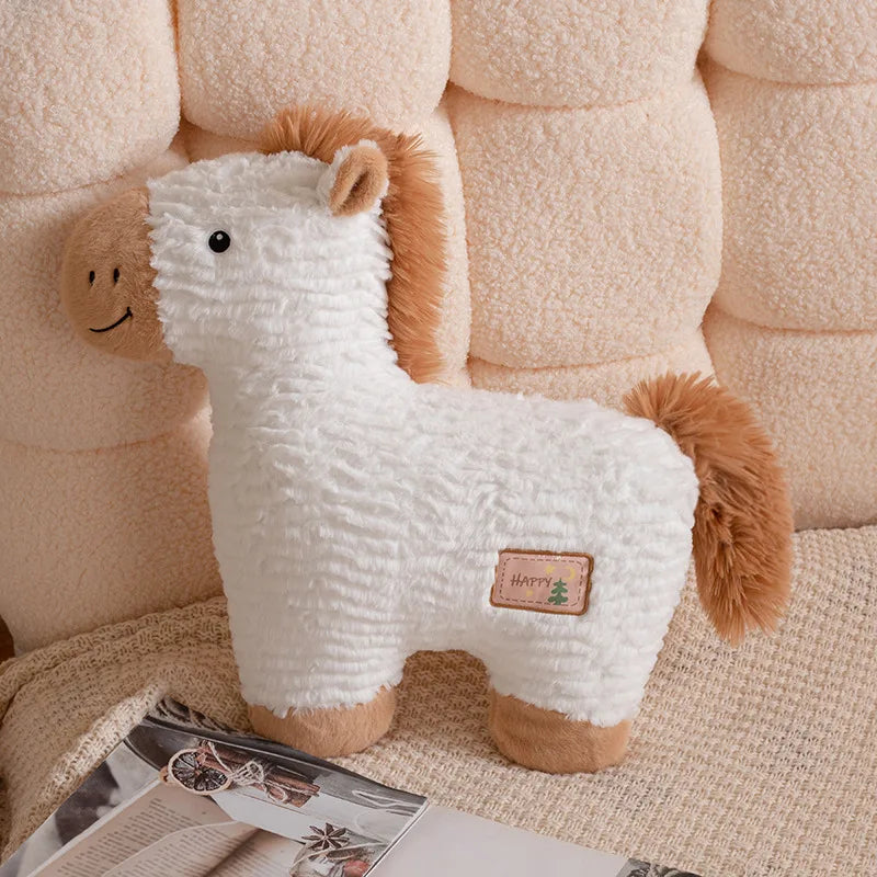 Cute Horse  Plush Pillows 50cm - White/Black/Brown