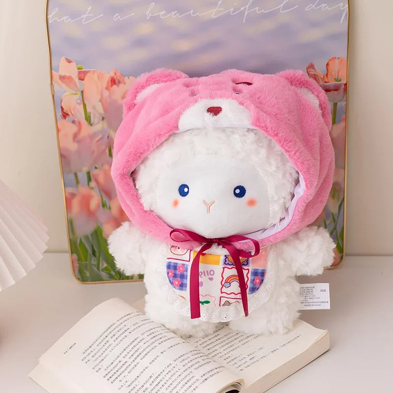 Cute White Sheep With/Without Hat And Bib Plush Toys 30cm