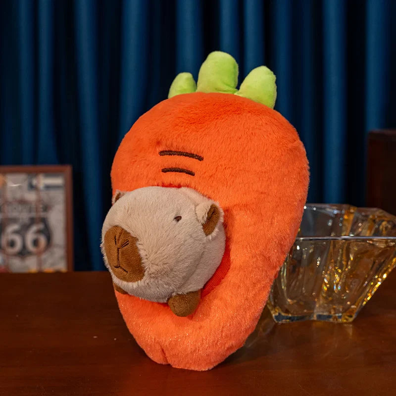 Cute Capybara With Avocado/Banana/Carrot/Strawberry/Baguette Plush Toys 25cm