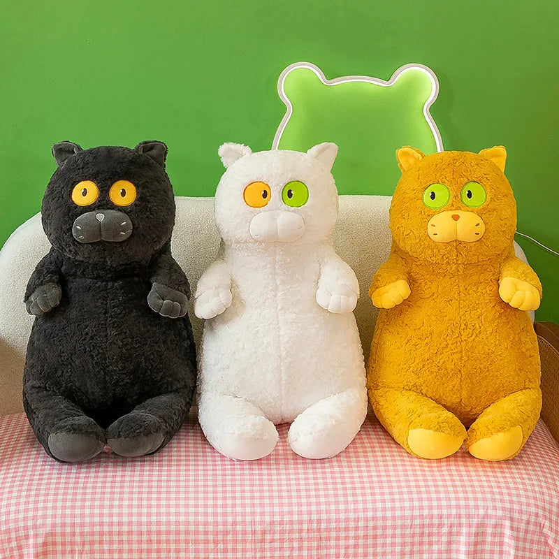 Cute Cate Plush Pillow Toys 45cm - Black/White/Yellow