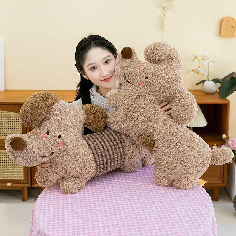 Cute Dog Plush Pillows 60cm - Black/Brown