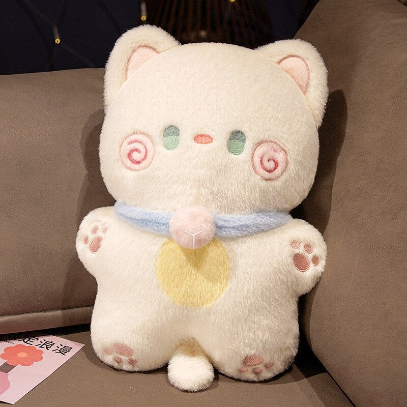 Cute Cat Plush Toys 40cm - White/Grey/Khaki