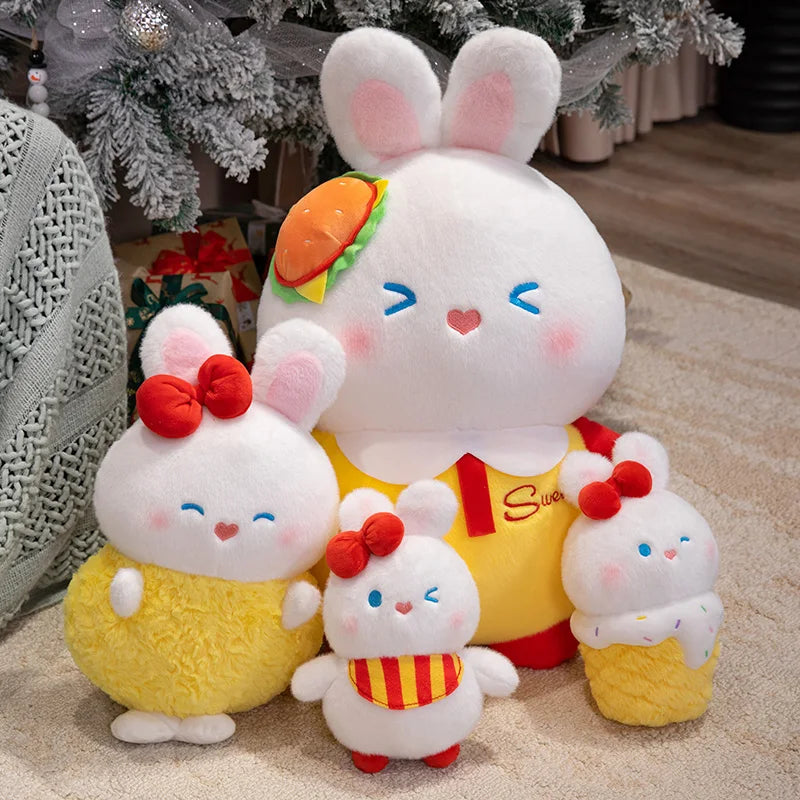 Cute White Rabbit Plush Toys 25/40/60cm or Plush Keychains 12cm