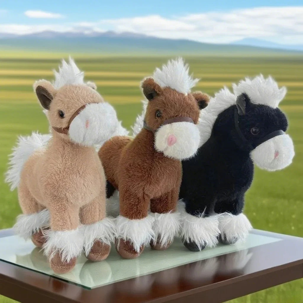 Cute Horse Plush Toys 27cm - Brown/Black/Khaki