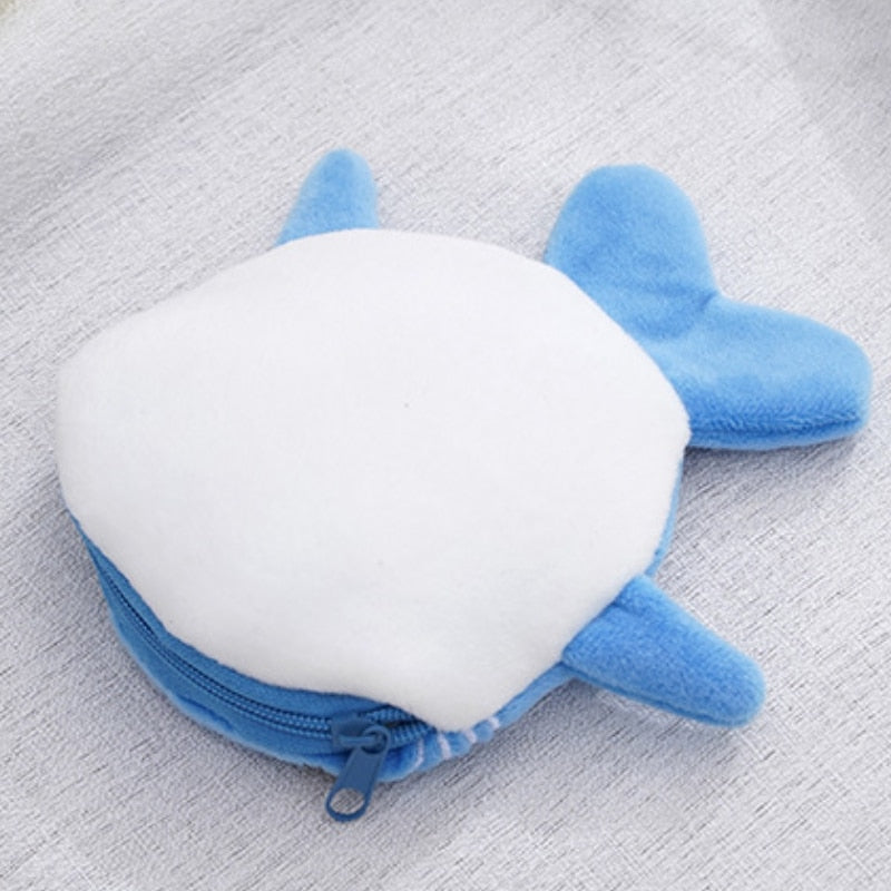 Whale Shark Coin Purse Plush Bags - Grey/Blue
