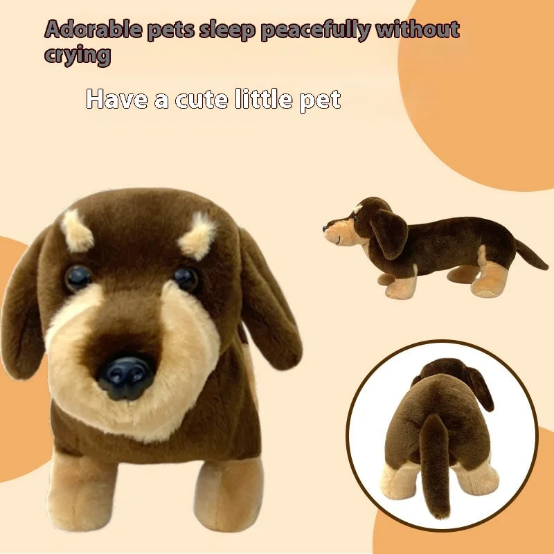 Cute Dog (Dachshund) Plush Toys 25/34cm - Black/Dark Brown/Light Brown