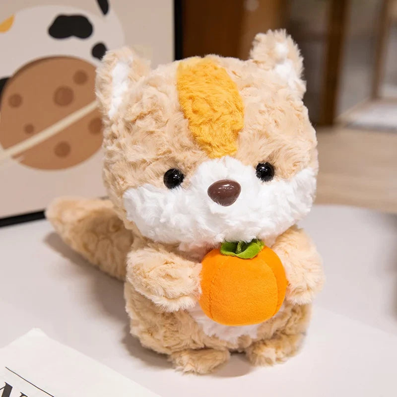 Cute Fox/Squirrel Holding Fruit Plush Toy 24cm