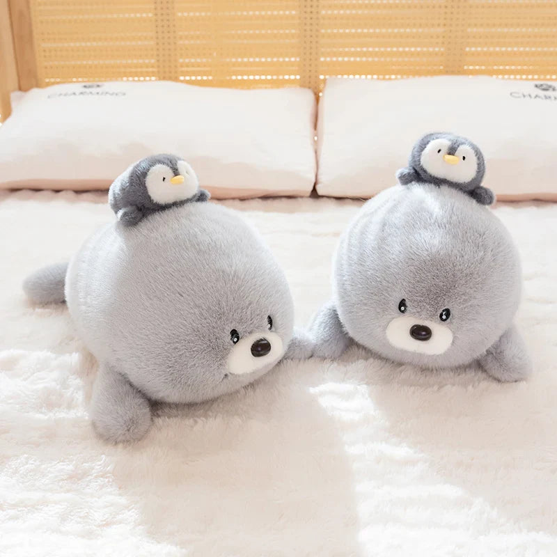 Cute Grey Seal With Penguin Plush Toys 50cm