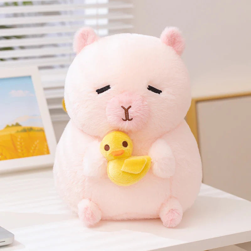 Cute Chubby Capybara Plush Toys 30cm - Brown/Pink/Khaki