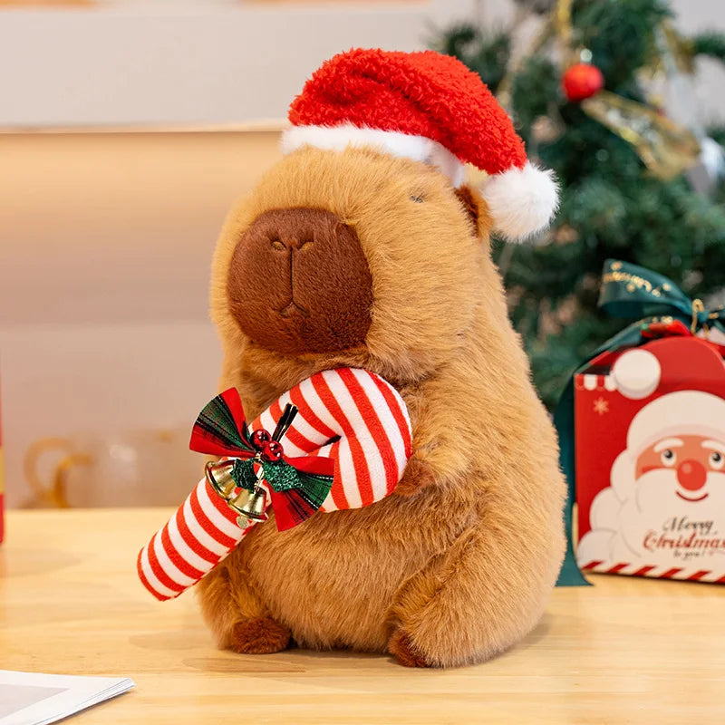 Cute Capybara With Christmas(Hat/Candy/Tree/Apple/Scarf) Plush Toys 25cm - 4 Styles