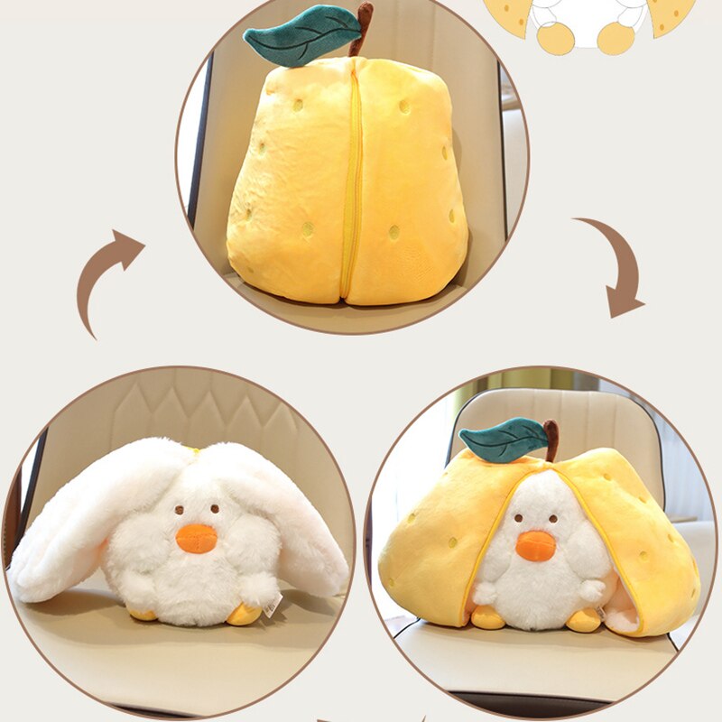 Funny Duck In Pear/Heart Bag Plush Toys 20cm/35cm