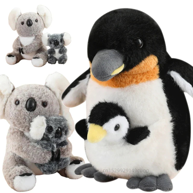 Cute Koala/Penguin With Kid Plush Toys 25cm
