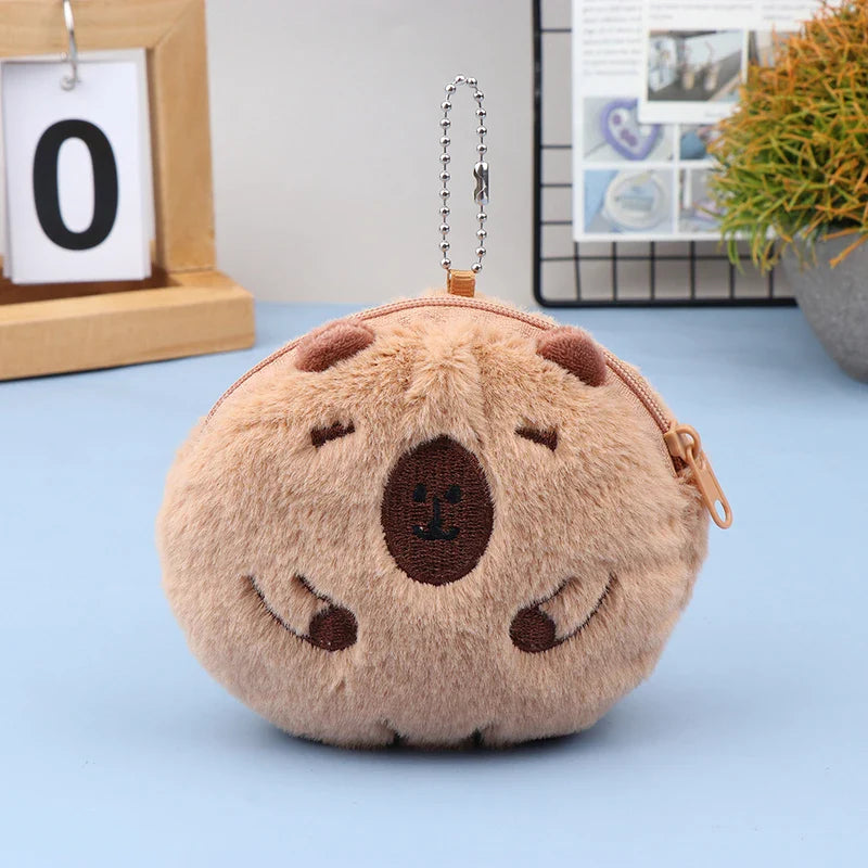 Cute Capybara Coin Purse Plush Keychains -  2 Styles
