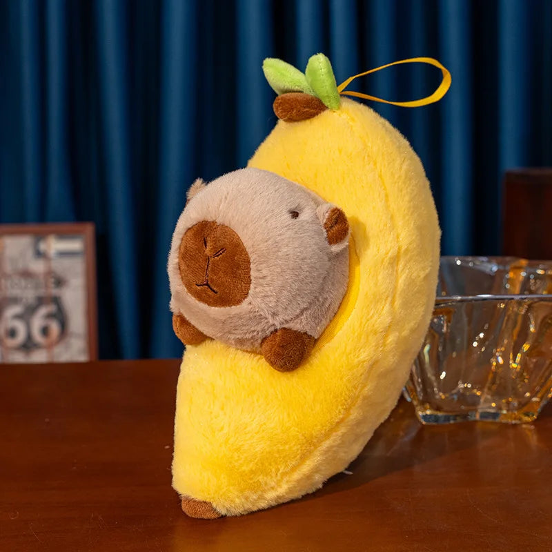 Cute Capybara With Avocado/Banana/Carrot/Strawberry/Baguette Plush Toys 25cm