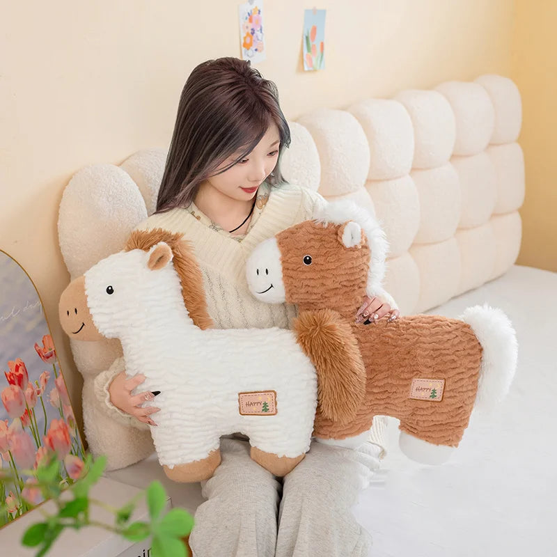 Cute Horse  Plush Pillows 50cm - White/Black/Brown