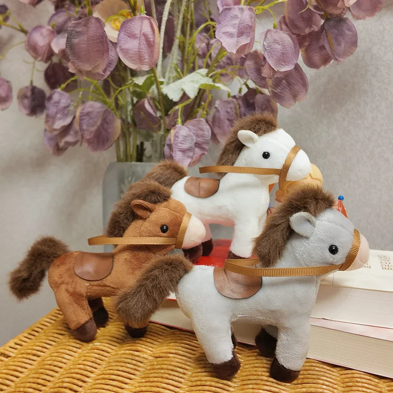 Cute Horse Plush Keychains 12cm - Grey/Brown/White