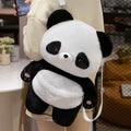 Cute Panda Plush Backpacks 30x48cm - Black/Brown