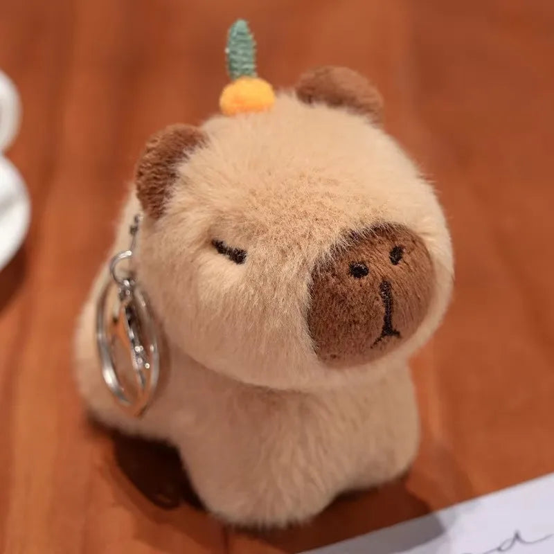 Cute Animal (Dog/Capybara/Cat) Plush Keychains - 1pc/3pcs