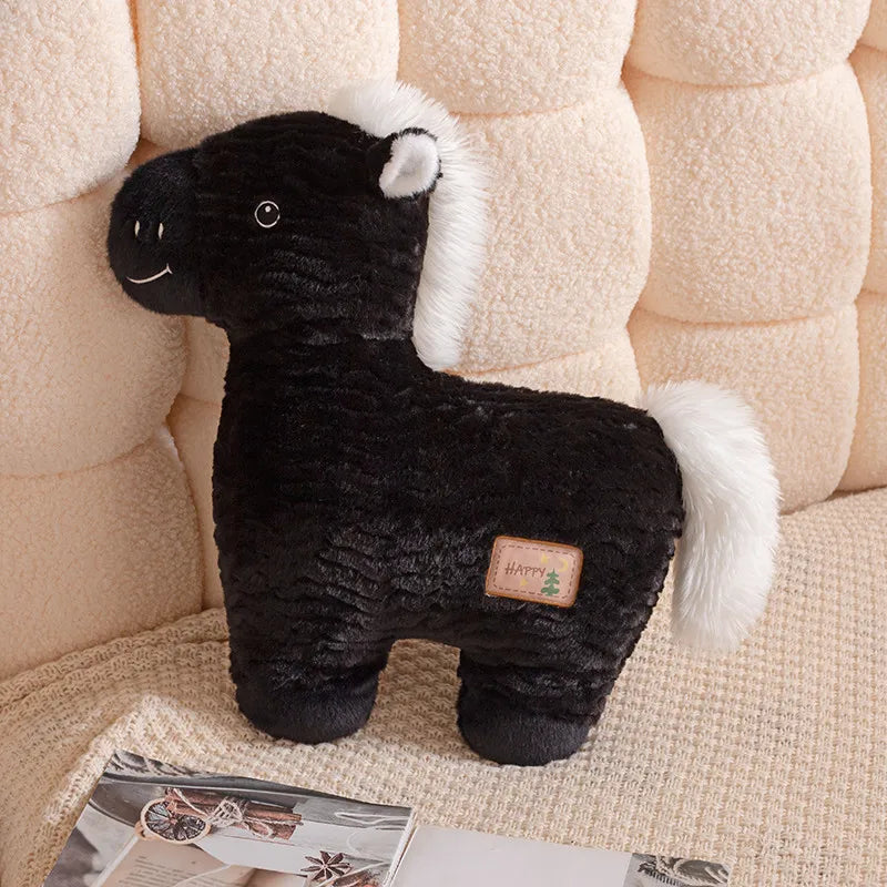 Cute Horse  Plush Pillows 50cm - White/Black/Brown