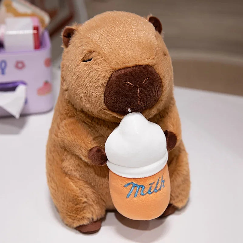 Cute Capybara With Milk Plush Toys 23/35cm